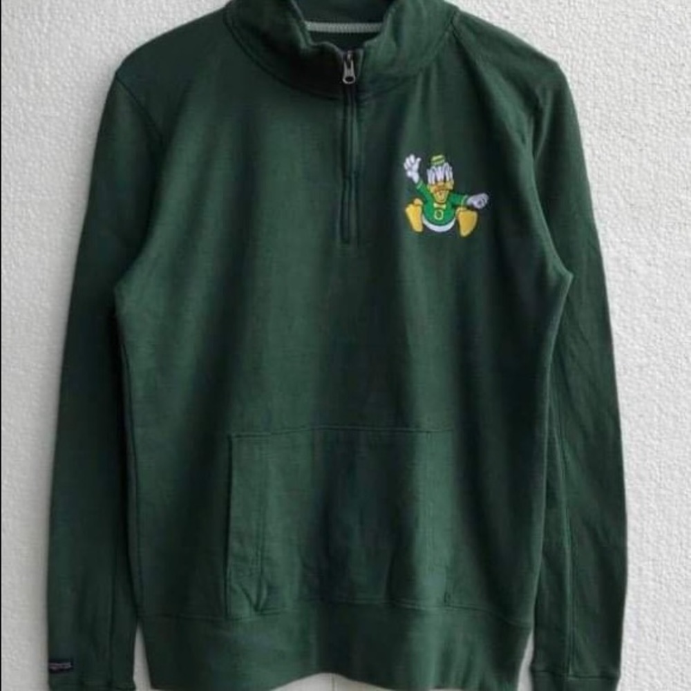 Jansports Ducks Disney Cartoon Embroidered Logo Half Zipper Sweatshirt Size M